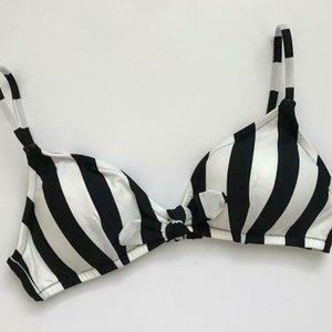 J.Crew $58 Tie-Front Bikini Top in Stripe H3774
